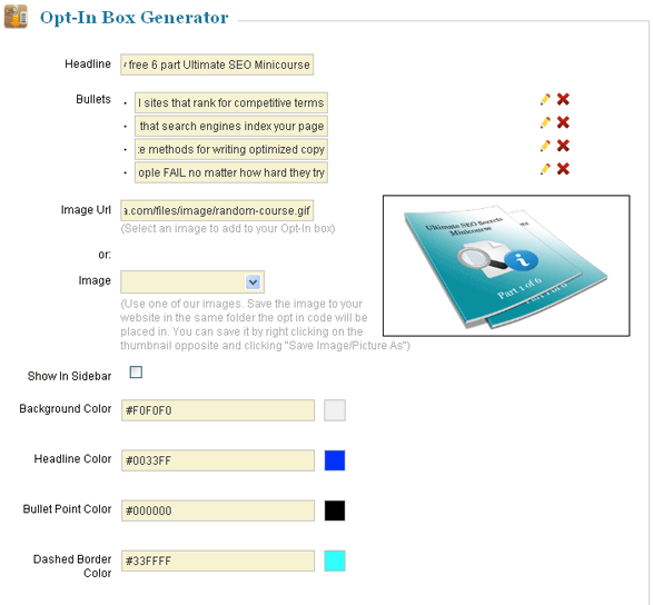 Optin Screenshot