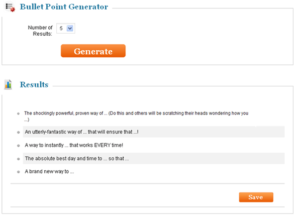 Bullet Point Generator Screenshot