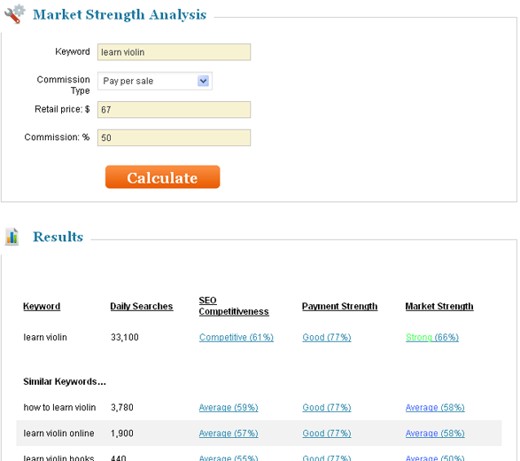 Market Strength Screenshot