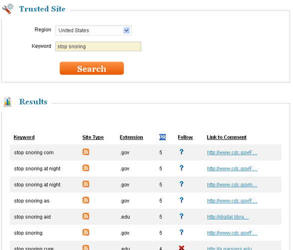 Trusted Site Screenshot