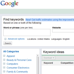 New Google Keyword Tool